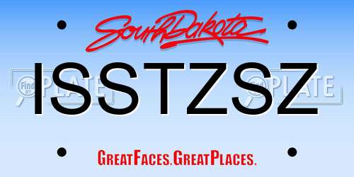 ISSTZSZ South Dakota License Plate