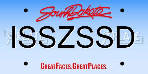 ISSZSSD South Dakota License Plate