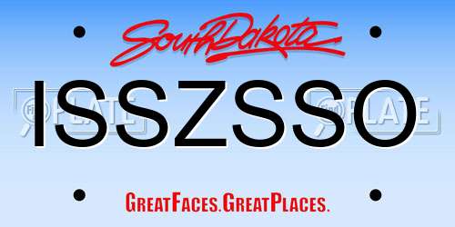 ISSZSSO South Dakota License Plate