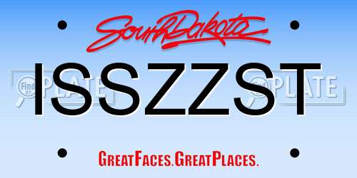 ISSZZST South Dakota License Plate