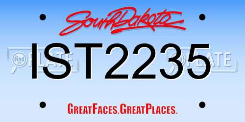 IST2235 South Dakota License Plate