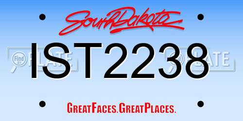 IST2238 South Dakota License Plate