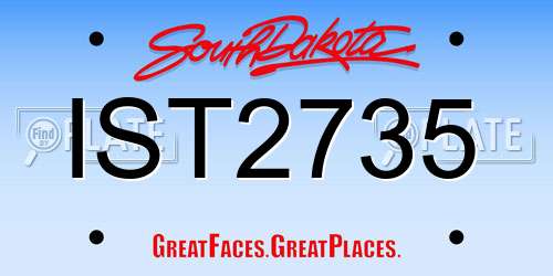 IST2735 South Dakota License Plate