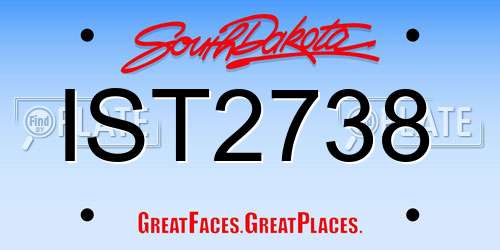 IST2738 South Dakota License Plate