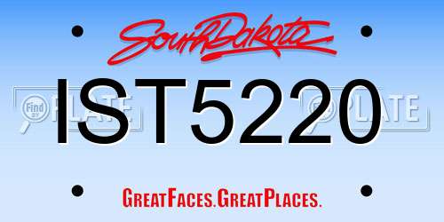 IST5220 South Dakota License Plate