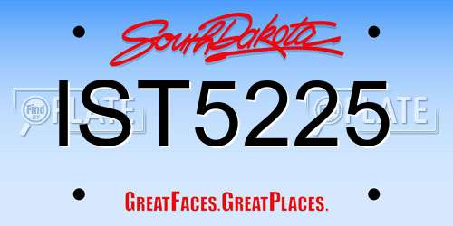 IST5225 South Dakota License Plate