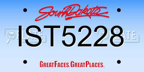 IST5228 South Dakota License Plate