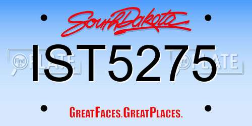 IST5275 South Dakota License Plate