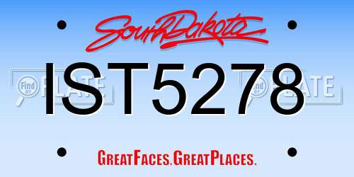 IST5278 South Dakota License Plate