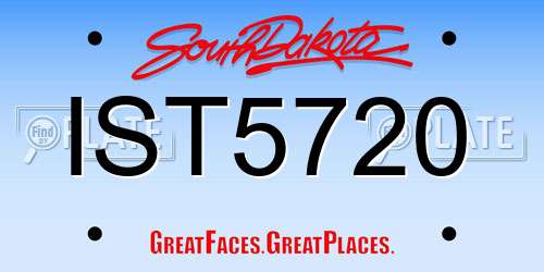 IST5720 South Dakota License Plate