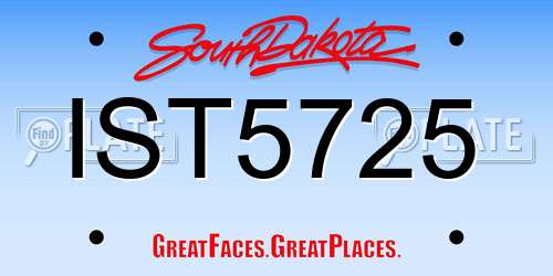 IST5725 South Dakota License Plate