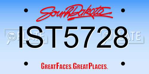 IST5728 South Dakota License Plate