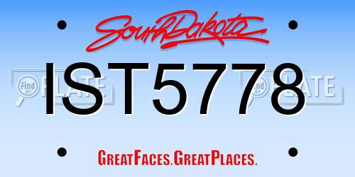 IST5778 South Dakota License Plate