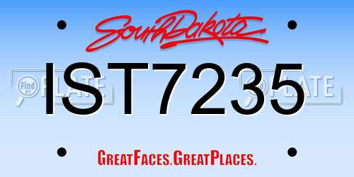 IST7235 South Dakota License Plate