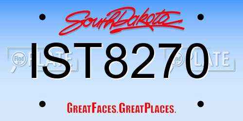 IST8270 South Dakota License Plate