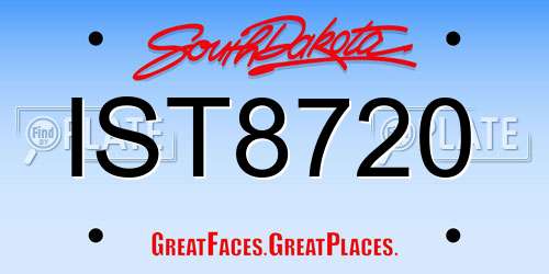 IST8720 South Dakota License Plate