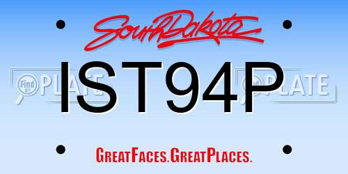 IST94P South Dakota License Plate