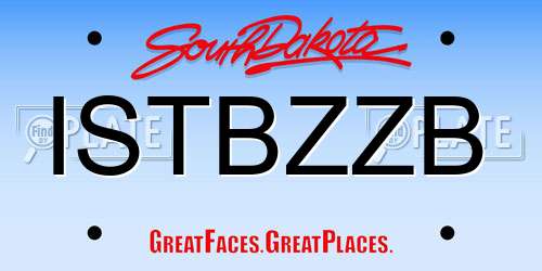 ISTBZZB South Dakota License Plate