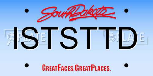 ISTSTTD South Dakota License Plate