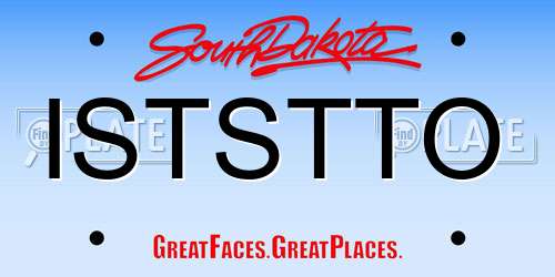 ISTSTTO South Dakota License Plate