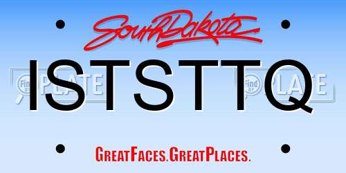 ISTSTTQ South Dakota License Plate