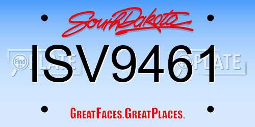 ISV9461 South Dakota License Plate