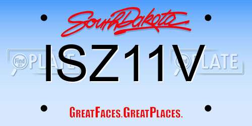 ISZ11V South Dakota License Plate