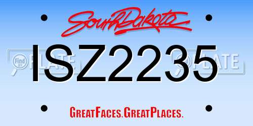 ISZ2235 South Dakota License Plate