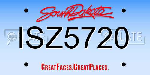 ISZ5720 South Dakota License Plate