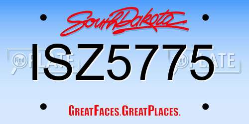 ISZ5775 South Dakota License Plate