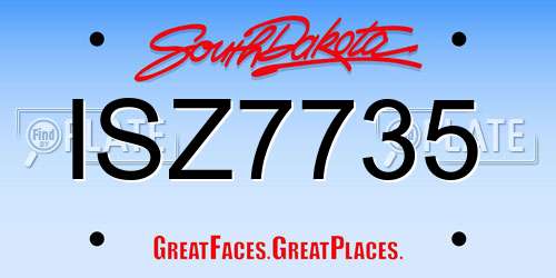 ISZ7735 South Dakota License Plate