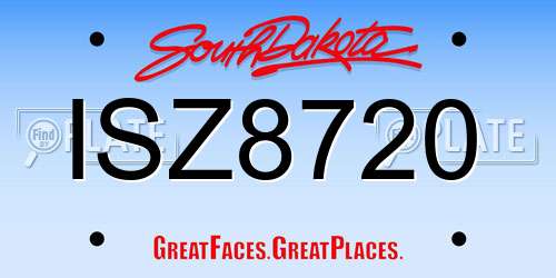 ISZ8720 South Dakota License Plate