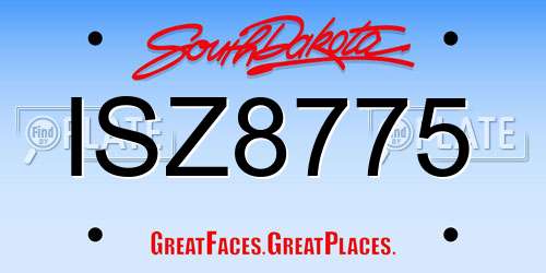 ISZ8775 South Dakota License Plate