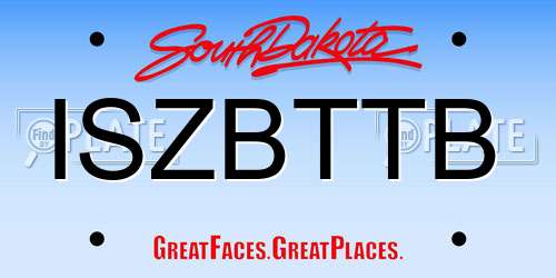 ISZBTTB South Dakota License Plate