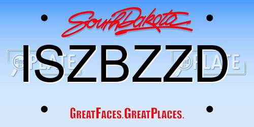 ISZBZZD South Dakota License Plate
