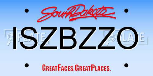 ISZBZZO South Dakota License Plate