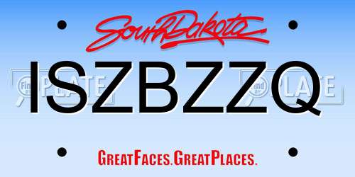 ISZBZZQ South Dakota License Plate