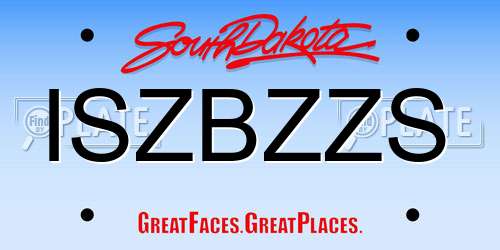 ISZBZZS South Dakota License Plate