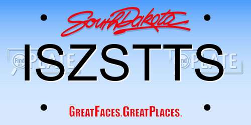 ISZSTTS South Dakota License Plate
