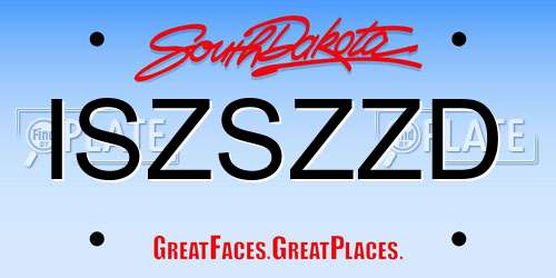 ISZSZZD South Dakota License Plate