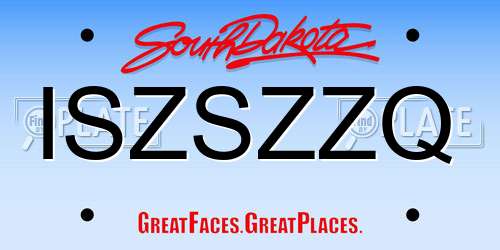 ISZSZZQ South Dakota License Plate