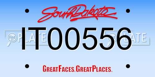 IT00556 South Dakota License Plate