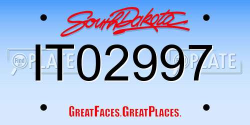 IT02997 South Dakota License Plate