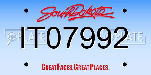 IT07992 South Dakota License Plate