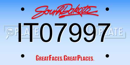 IT07997 South Dakota License Plate