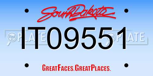 IT09551 South Dakota License Plate