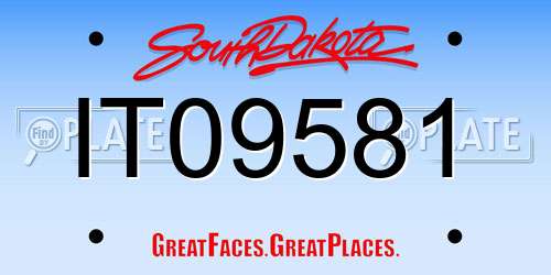 IT09581 South Dakota License Plate