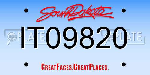 IT09820 South Dakota License Plate