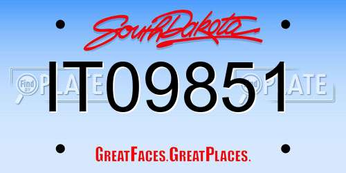 IT09851 South Dakota License Plate