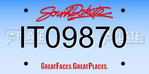 IT09870 South Dakota License Plate